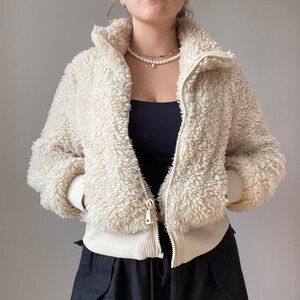 Zara Cream Bomber Jacket